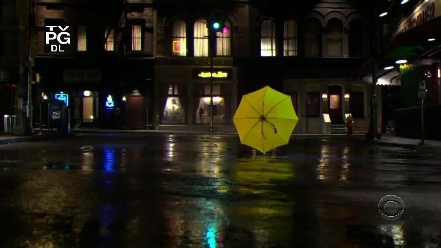 چتر زرد تنها زیر باران مخصوص محیط دسکتاپ