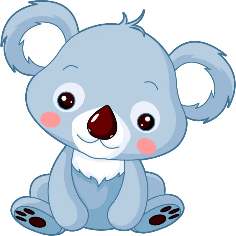 فایل png کاراکتر کوالا انیمیشنی بانمک با لپ های گل انداخته Koala