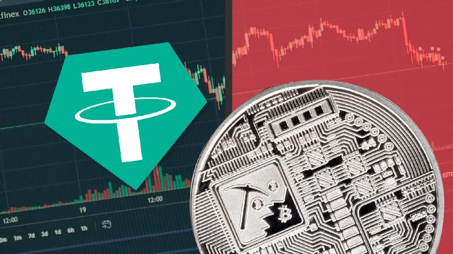 تصویر زمینه آرم ارز دیجیتال تتر Tether 