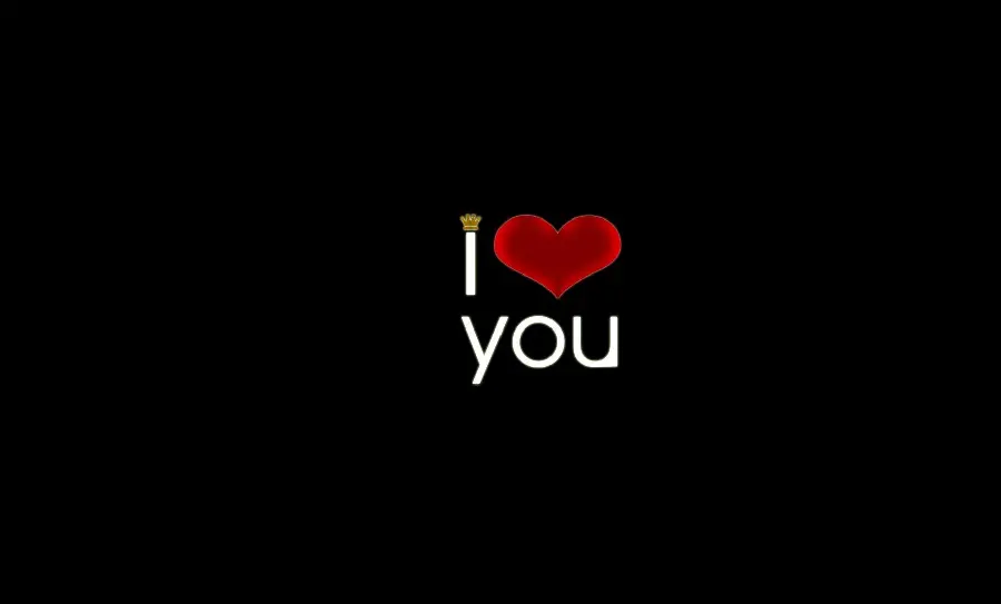 پروفایل عاشقانه جمله انگلیسی i love you با زمینه مشکی