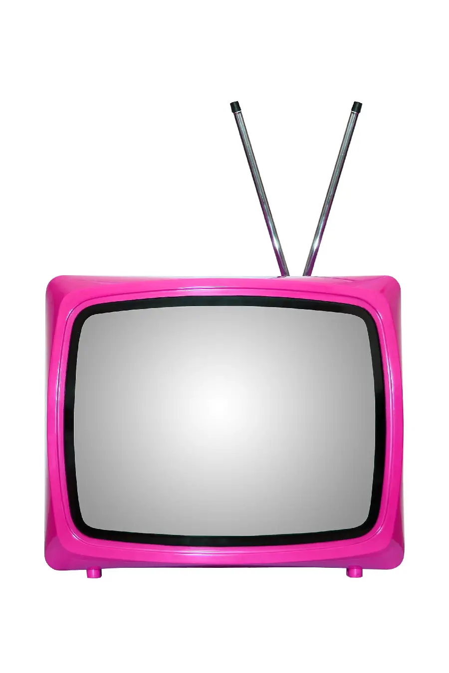 عکس وکتور تلوزیون قدیمی جالب و دیدنی به رنگ صورتی