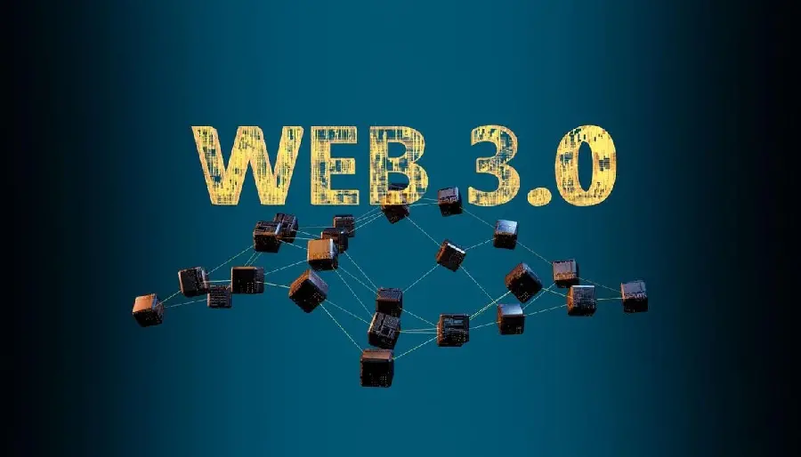 دانلود عکس وب 3 به انگلیسی WEB3.0 با پس زمینه آبی 