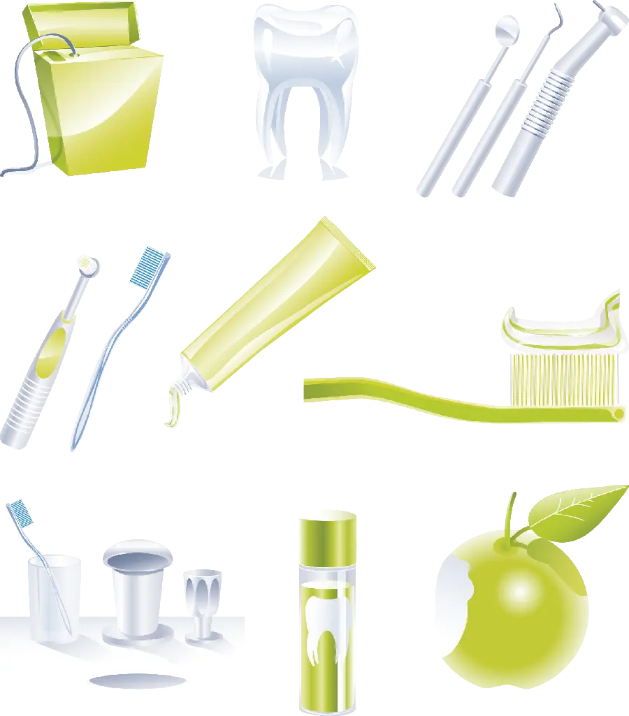 عکس PNG نقاشی وسایل دندان پزشکی برای استفاده در وبلاگ ها