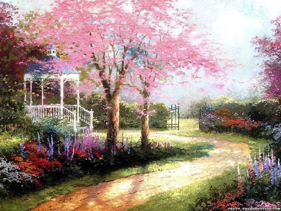 دانلود نقاشی شکوفه‌ها در فصل بهار