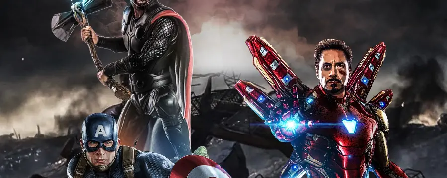 بک گراند نمایشگر دوگانه Avengers از مرد آهنی و کاپیتان آمریکا در یک قاب