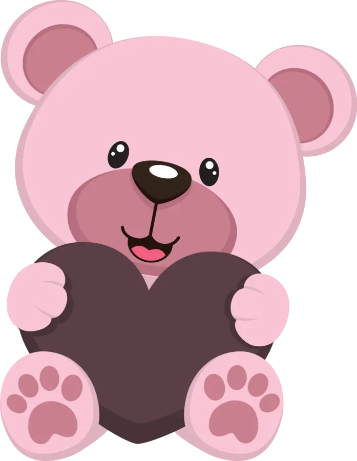 تصویر پس زمینه کیوت خرس صورتی برای تولد PNG