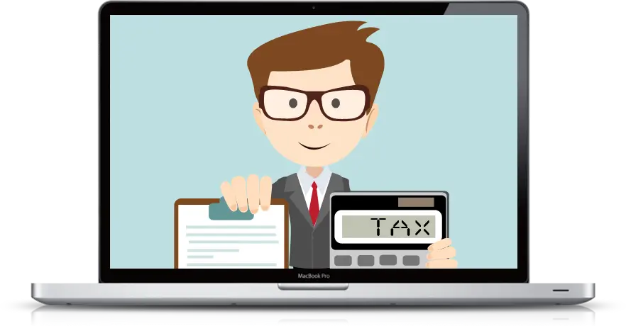 دانلود عکس حسابدار tax کارتونی داخل لپ تاپ