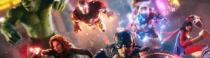 والپیپر نمایشگر دوگانه از فیلم معروف در سراسر دنیا Avengers