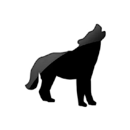 والپیپر نقاشی گرگ زوزه کش سیاه سفید PNG